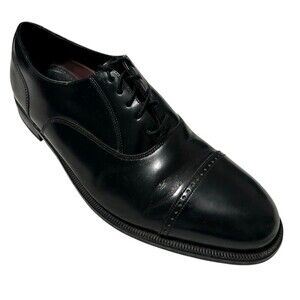 Florsheim Men’s 17067-01 Black Leather Cap Toe Oxfords Dress Shoes Size 11